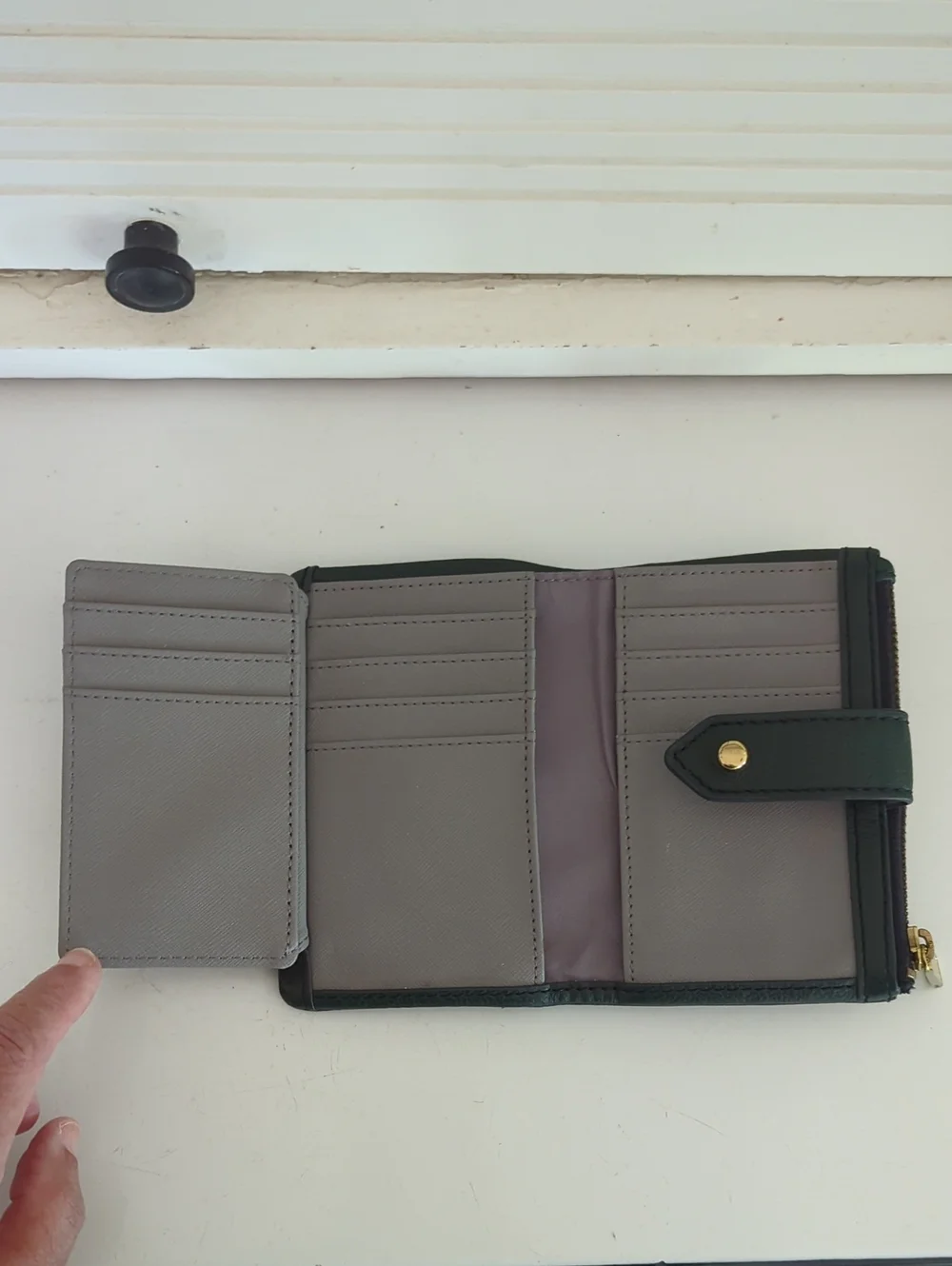 Fossil Green Leather Lanie Multifunction Bifold Wallet
